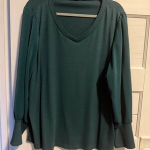 Staccato Teal V-Neck Blouse